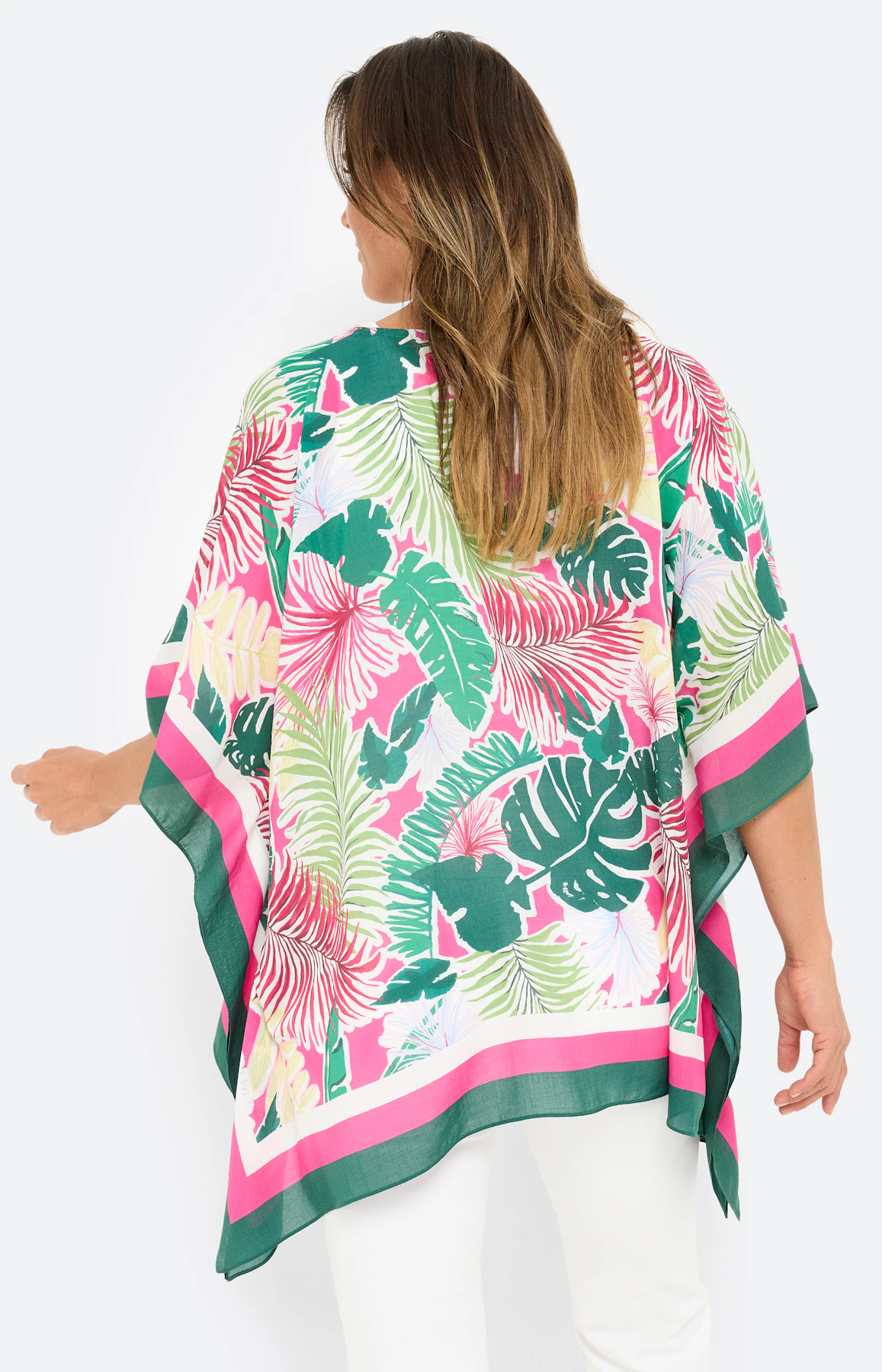 Tuniek met tropische print, pink