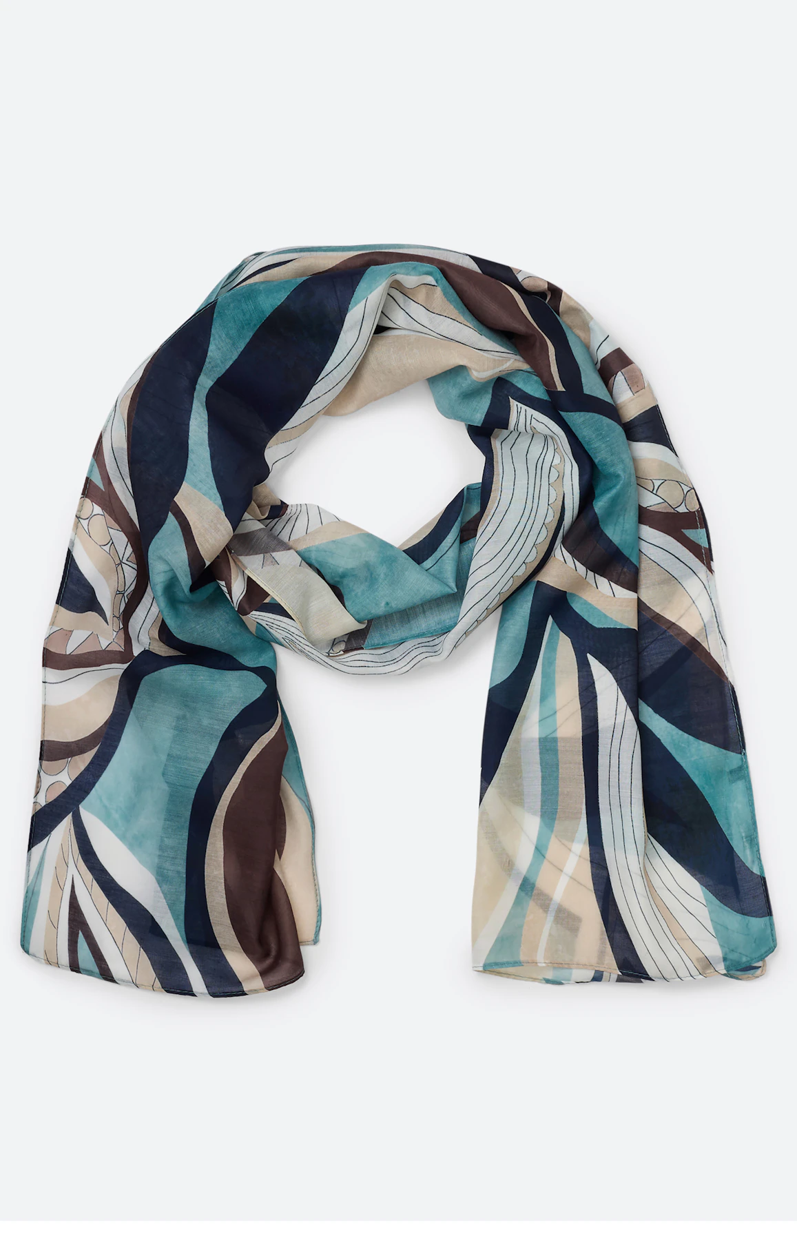 Sjaal met print all-over, aqua