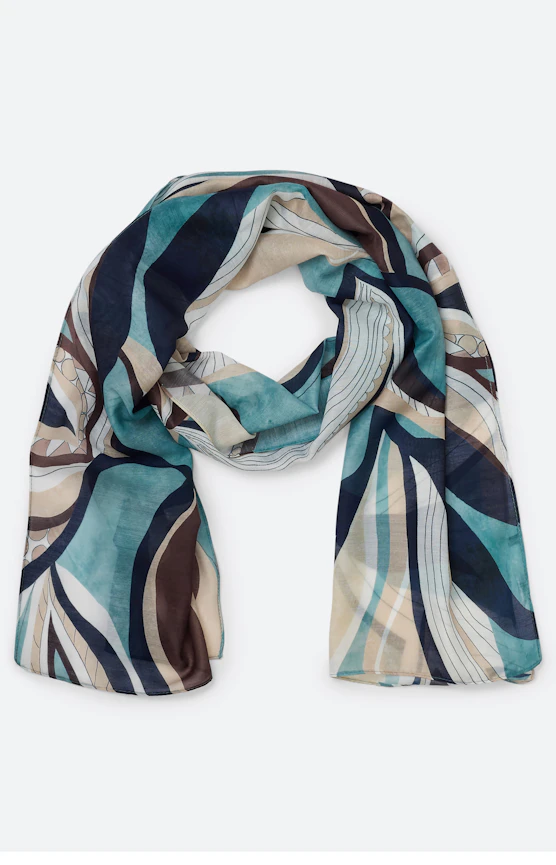 Sjaal met print all-over, aqua