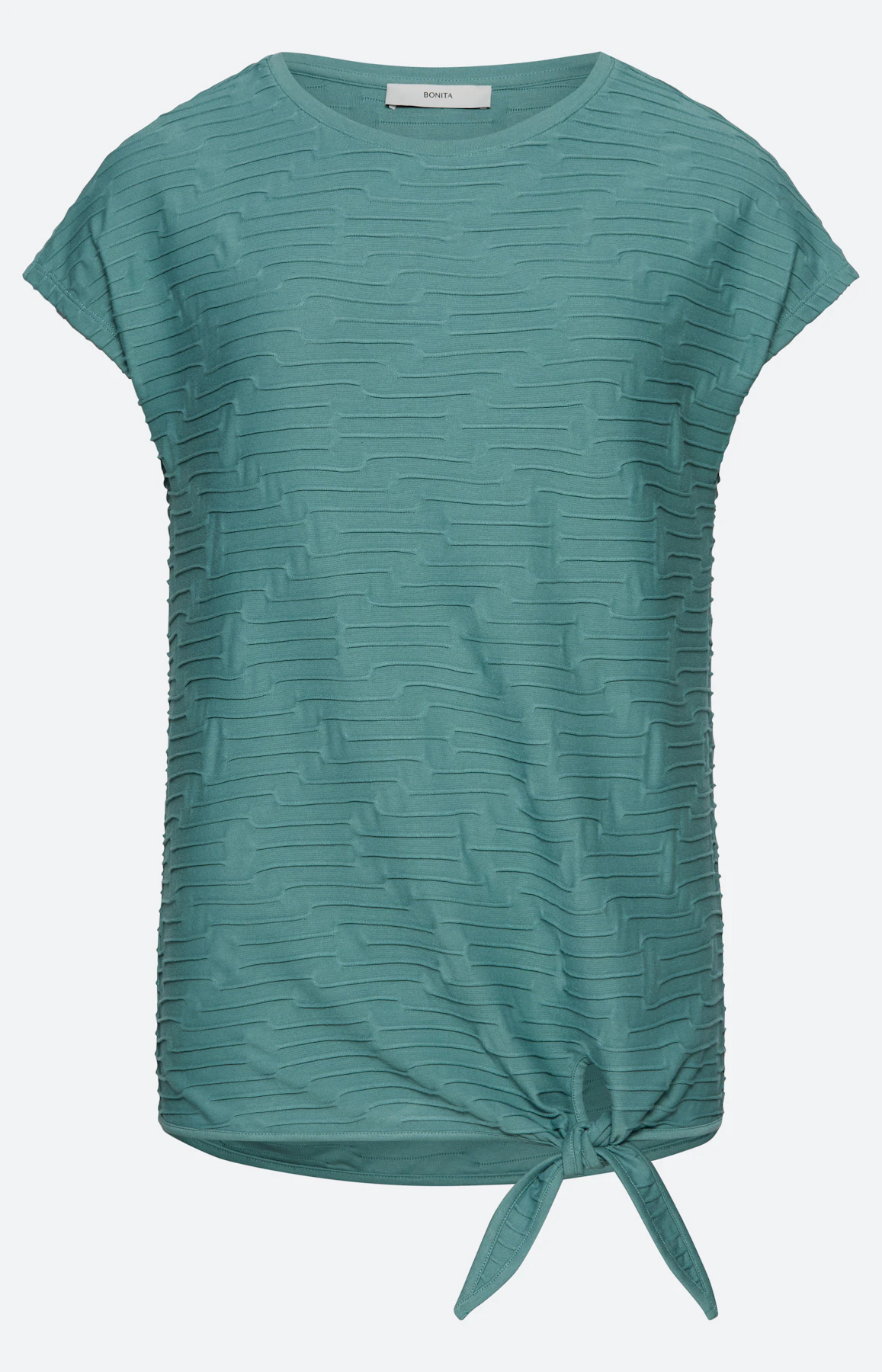T-shirt met knoop in de zoom, aqua