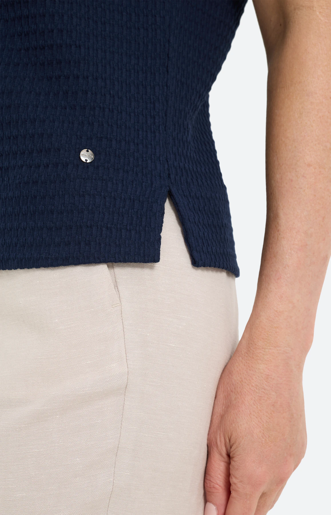 T-shirt met structuur, navy