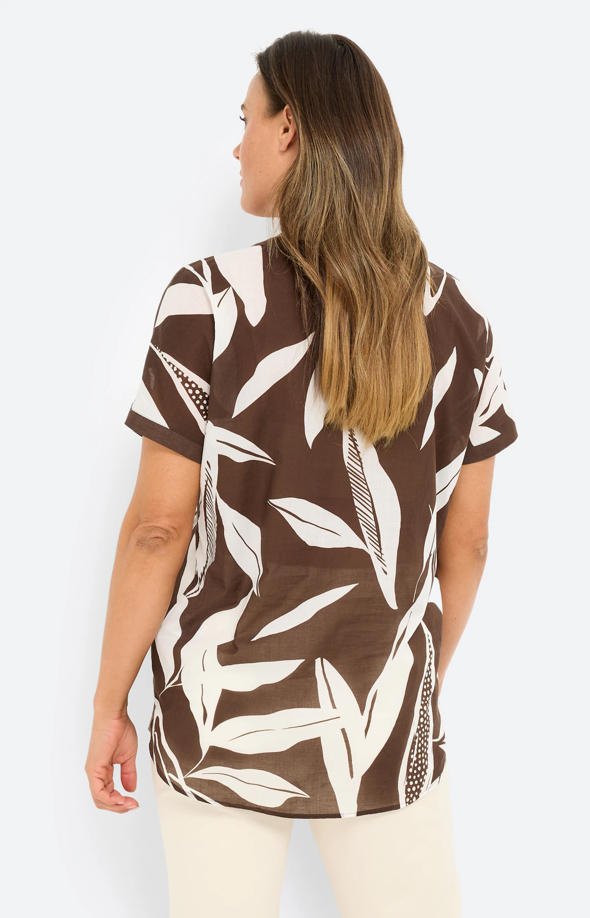 Bluse mit All Over-Print, braun