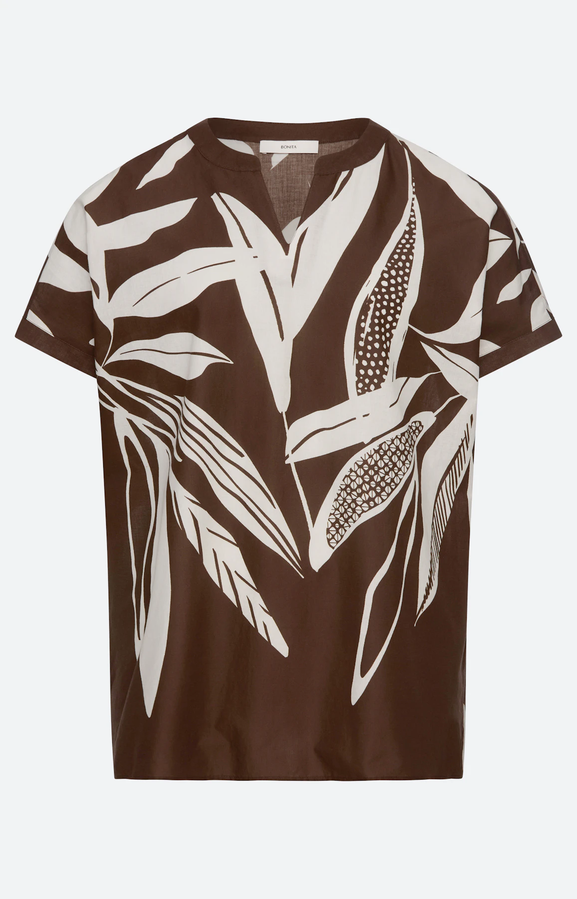 Bluse mit All Over-Print, braun