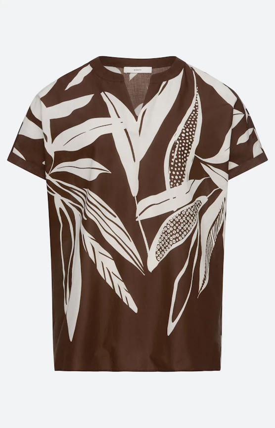 Bluse mit All Over-Print, braun