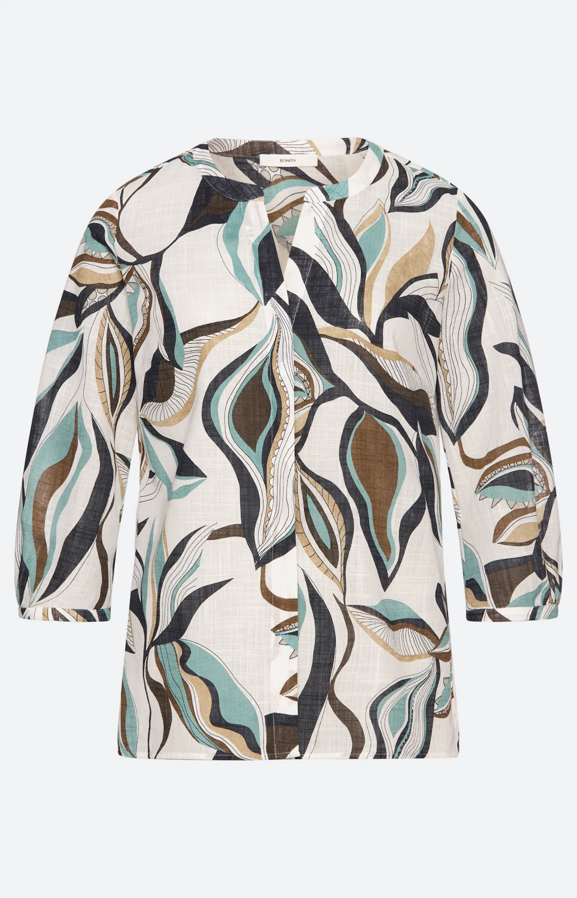 Blouse met botanische print, wit