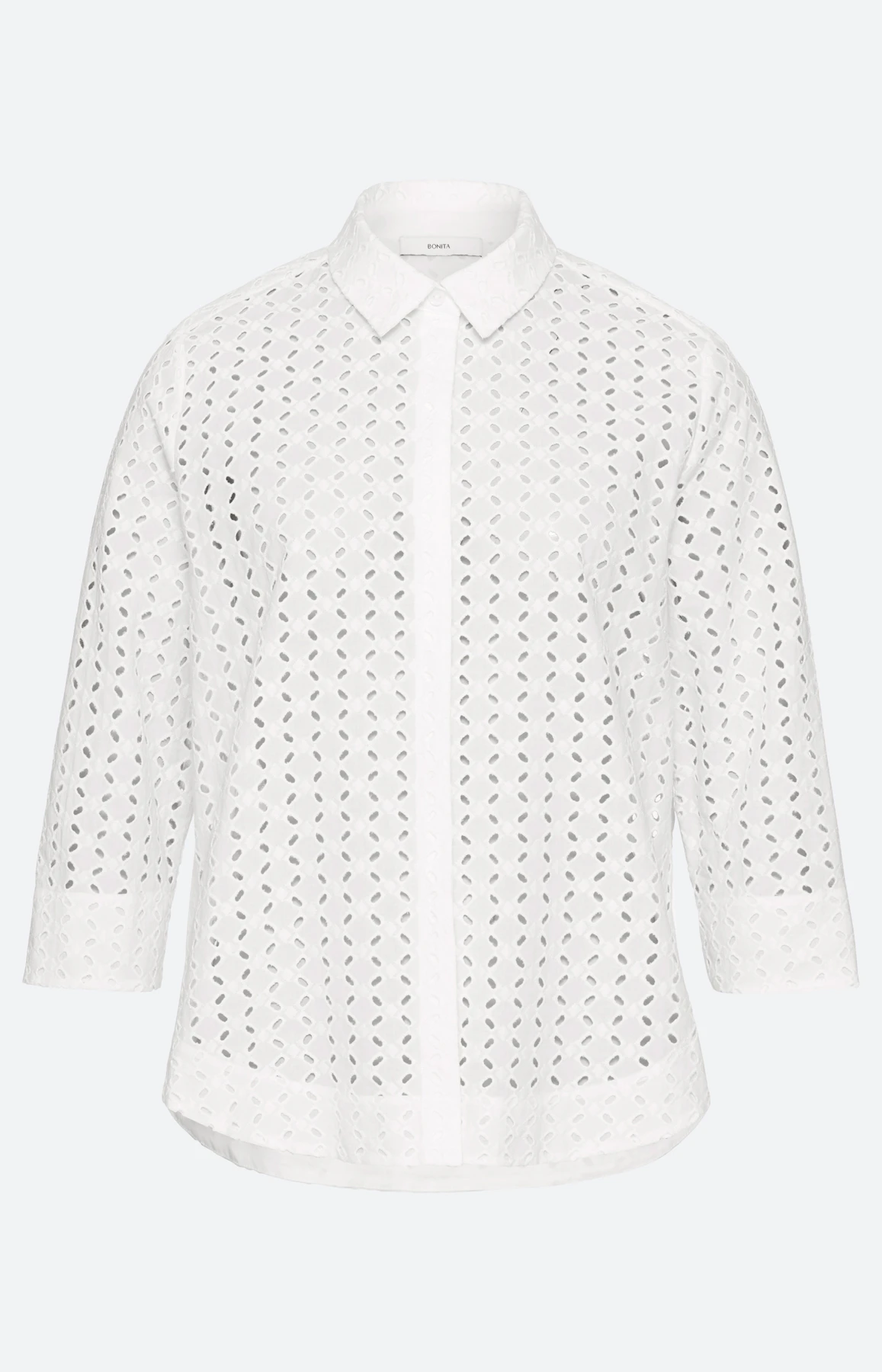 Twinset blouse met ajourborduursel, wit