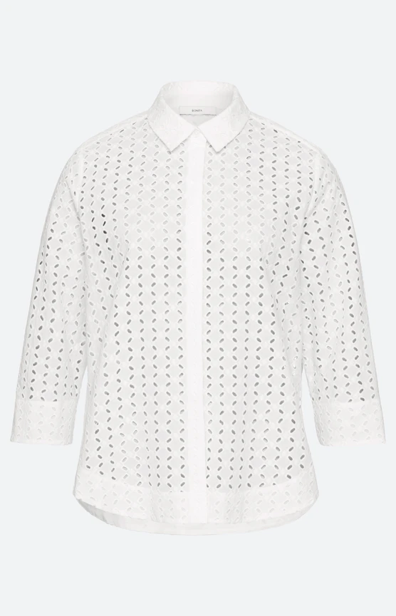Twinset blouse met ajourborduursel, wit