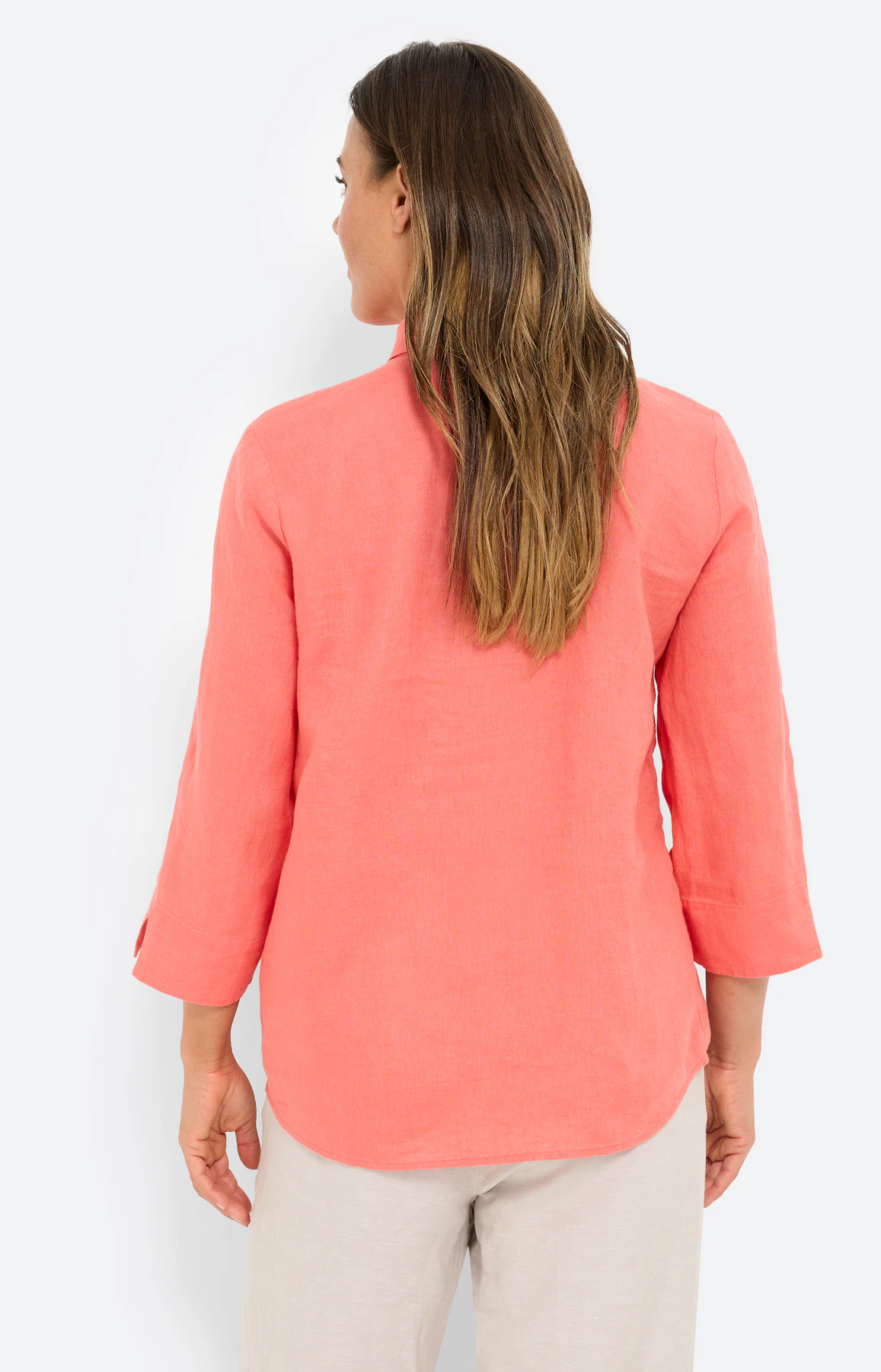 Blouse met plooien, koraal
