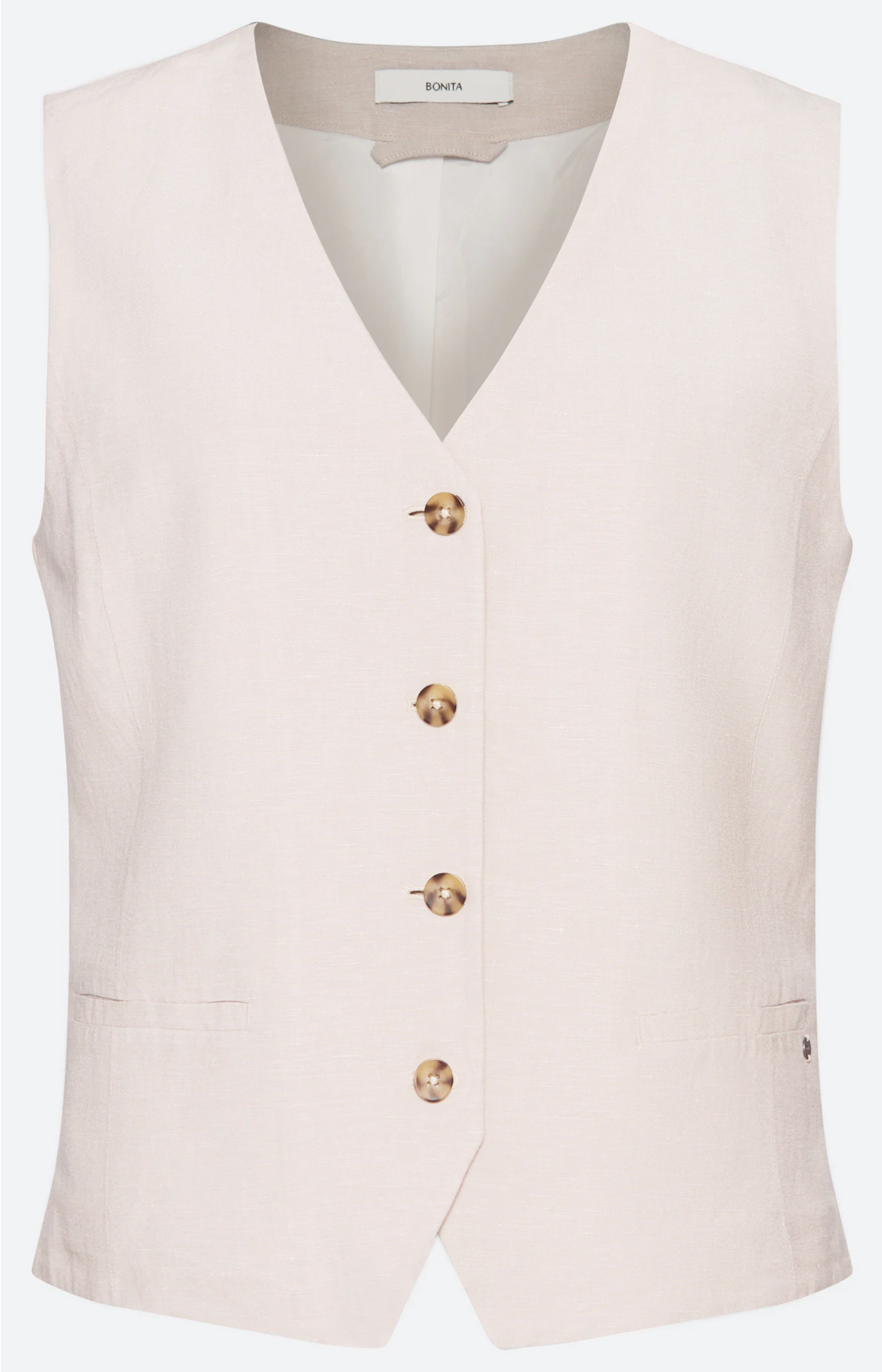 Gilet van linnen, beige