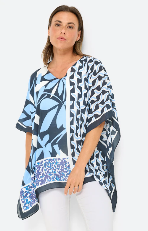 Tuniek met bloemenprint, navy