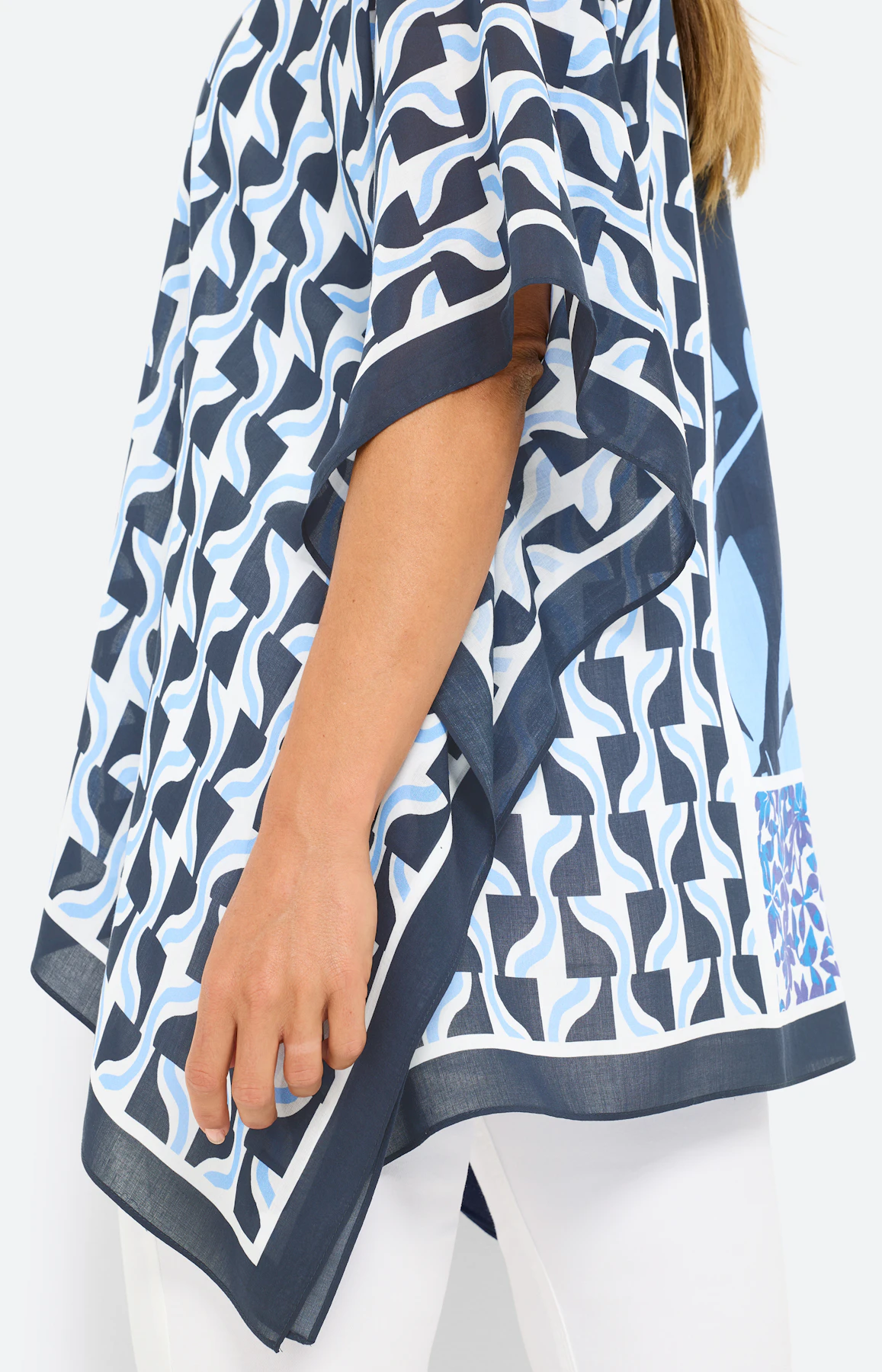 Tuniek met bloemenprint, navy