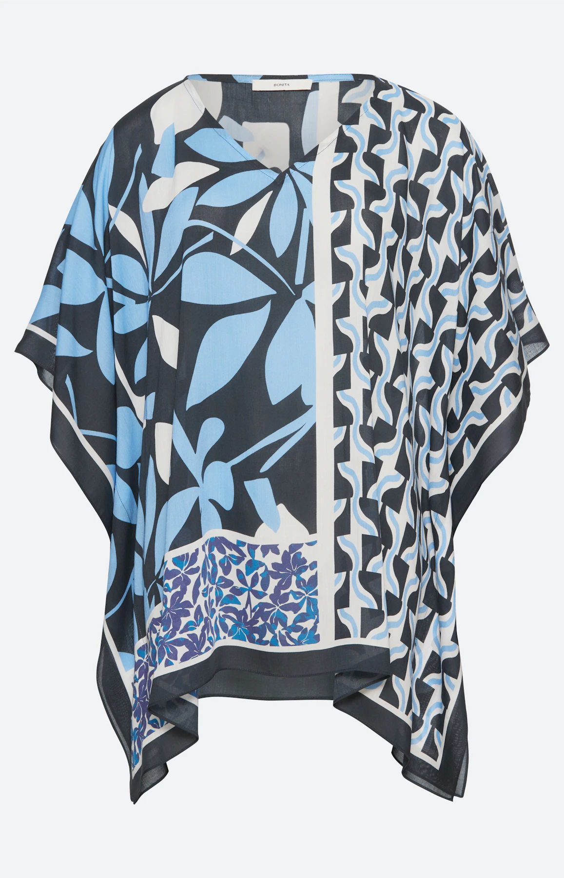 Tuniek met bloemenprint, navy