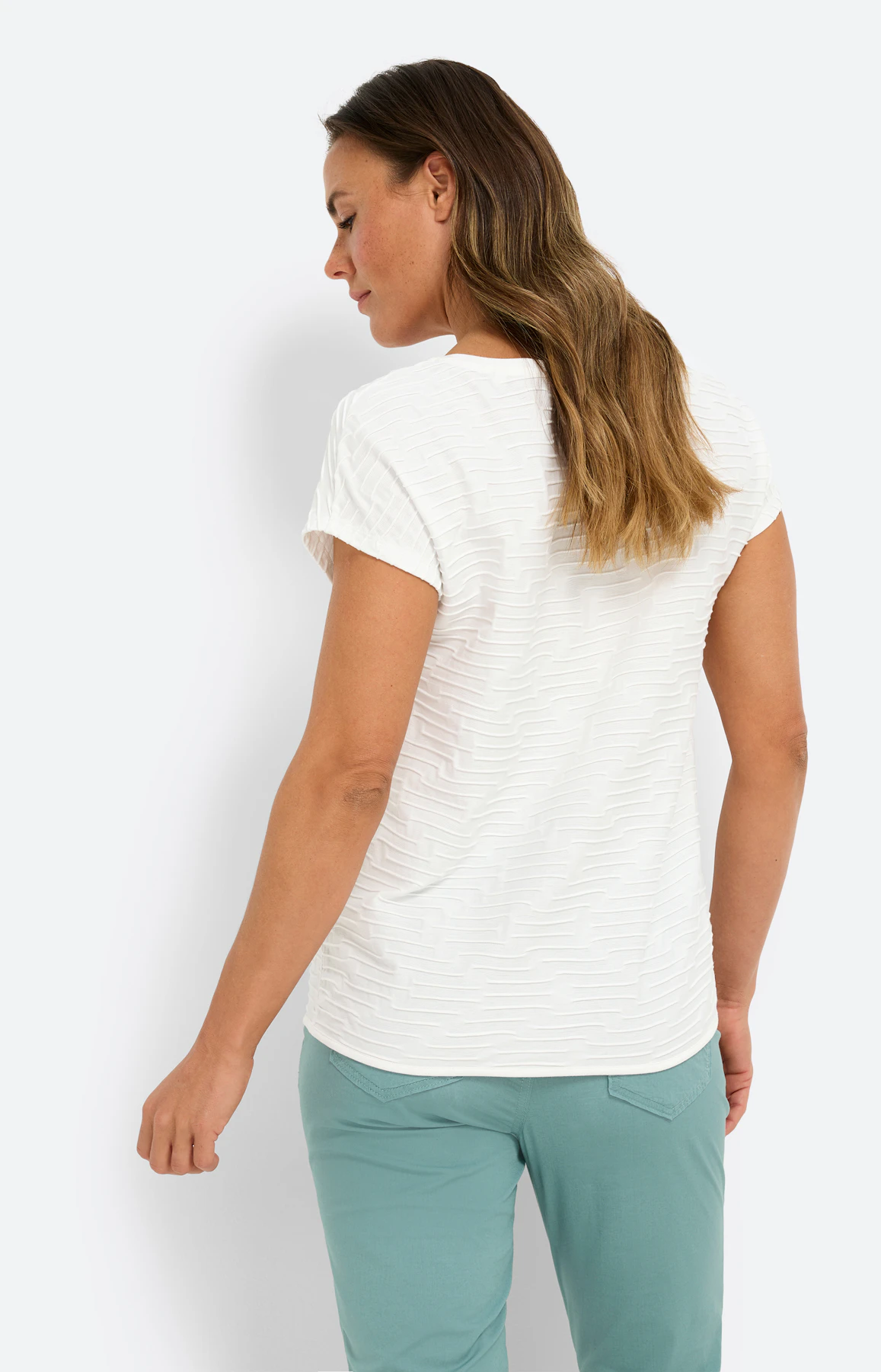 T-shirt met knoop in de zoom, wit