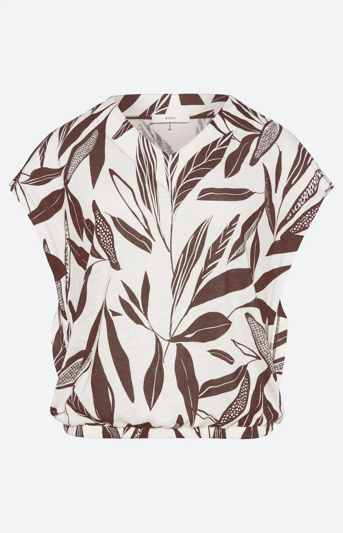 Shirt met elastische zoom, bruin