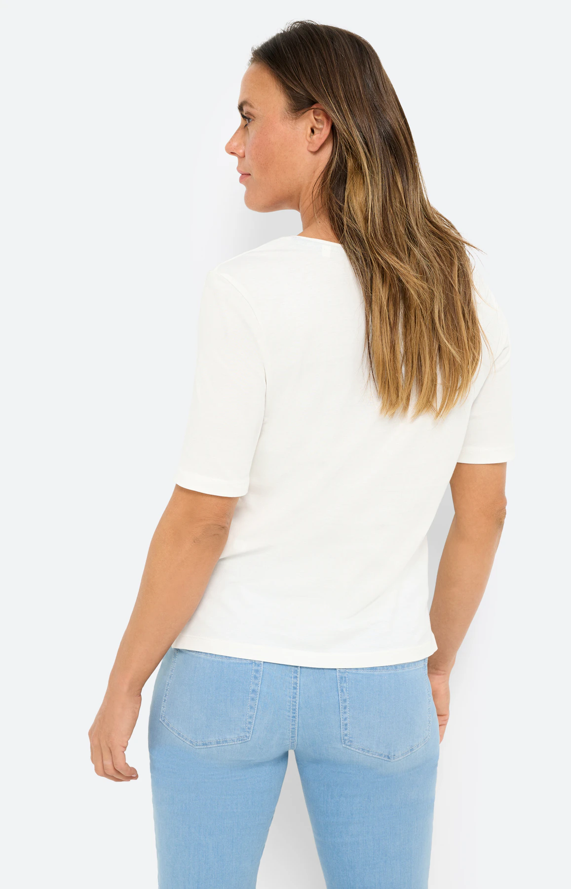 T-shirt met frontprint, wit