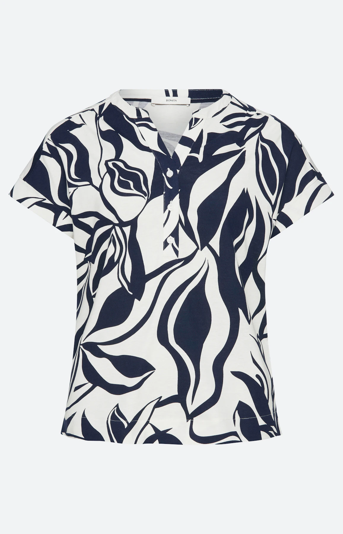T-shirt met bladerprint, wit