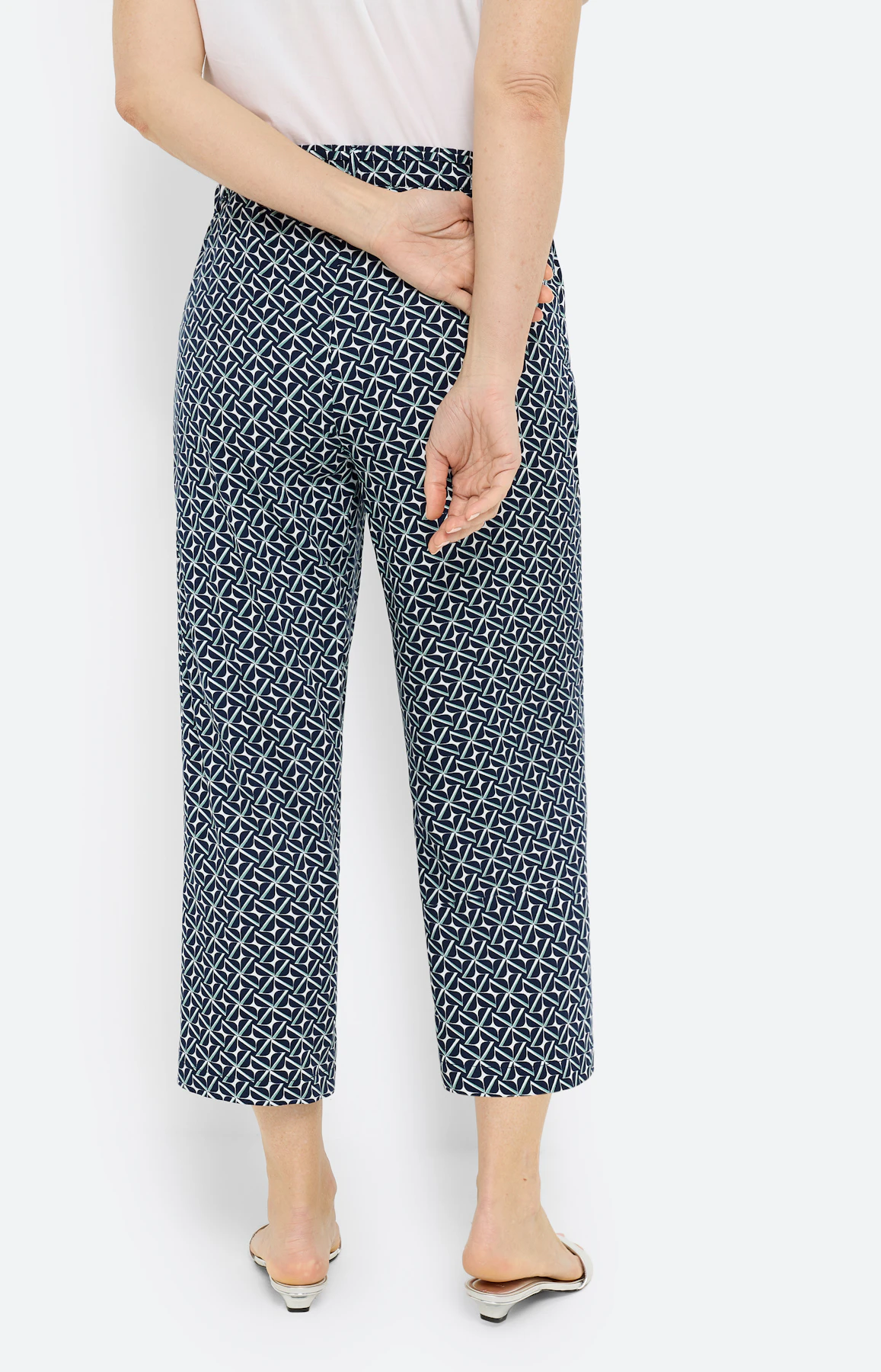 Culotte met print all-over, navy
