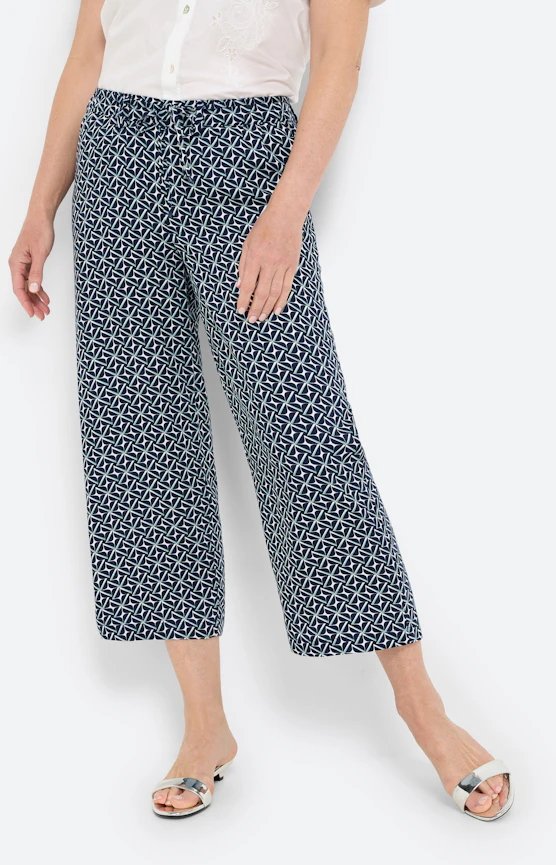 Culotte mit All Over-Print, navy