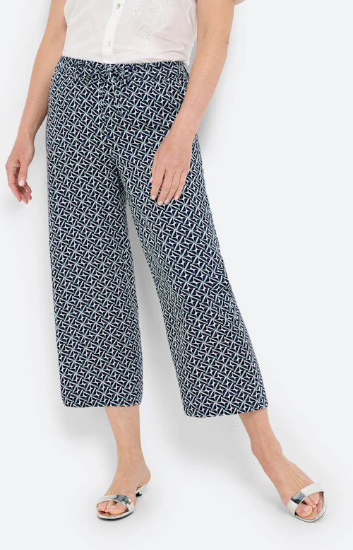 Culotte met print all-over, navy