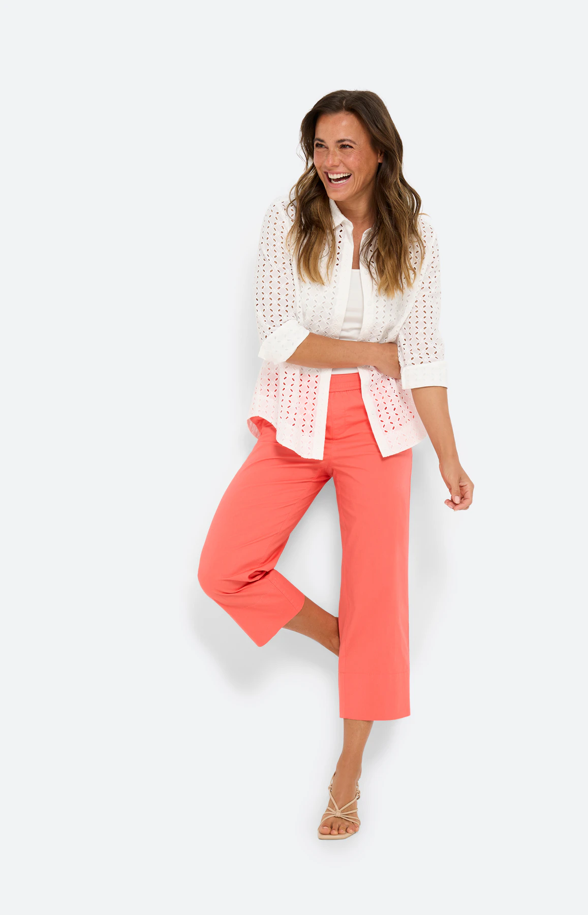 Culotte van papertouch, koraal