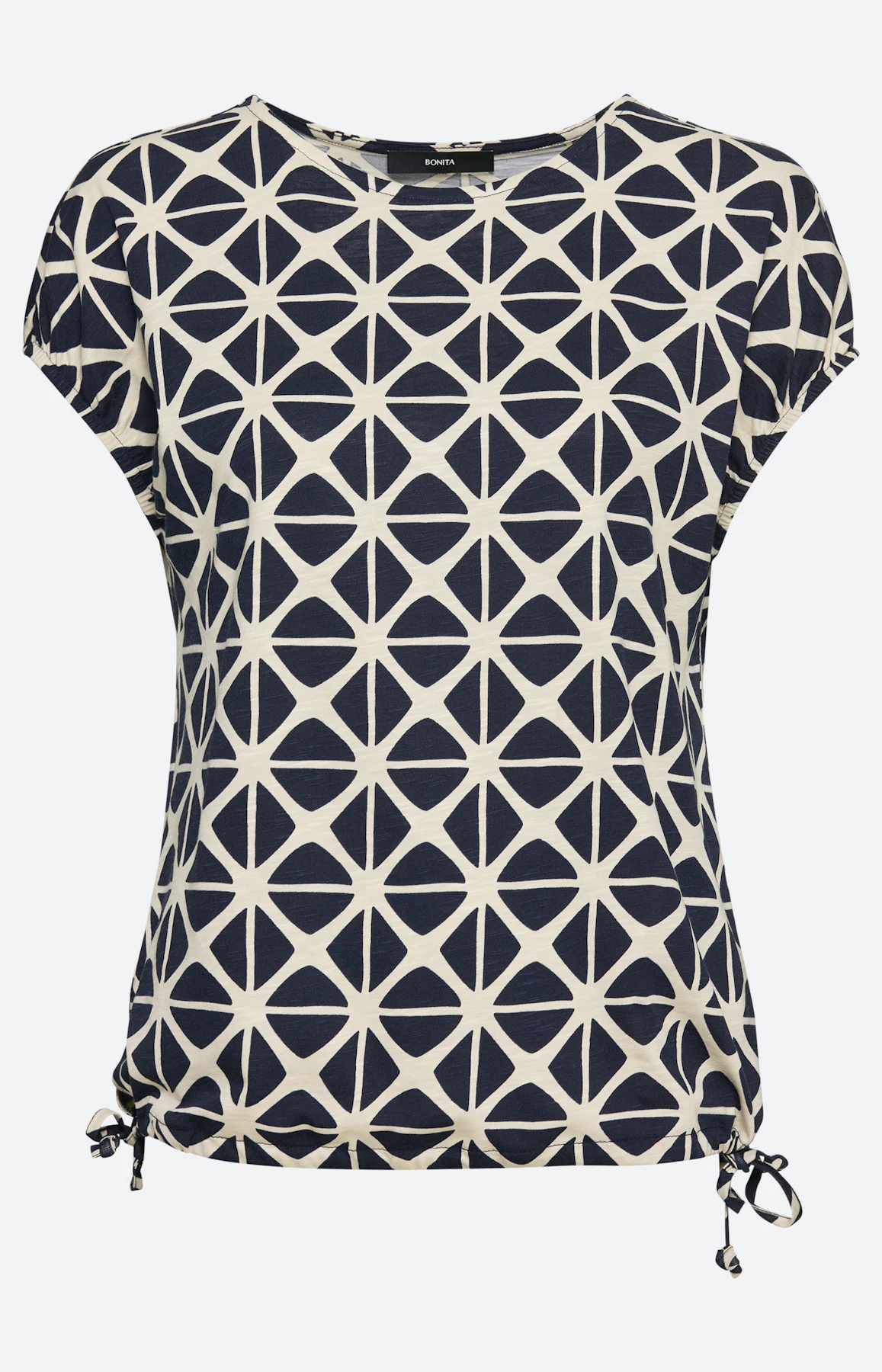 Shirt met rijgkoord in de zoom, navy