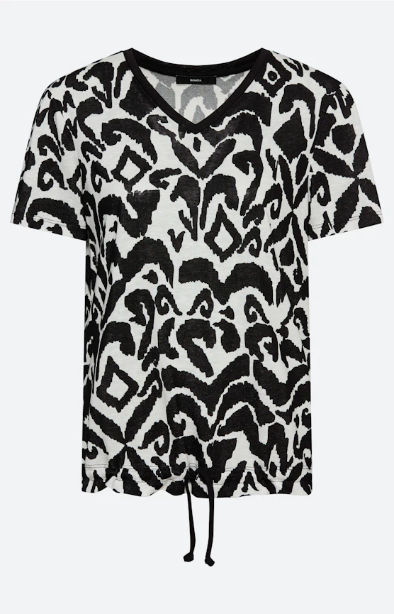 T-Shirt mit All Over-Muster, schwarz
