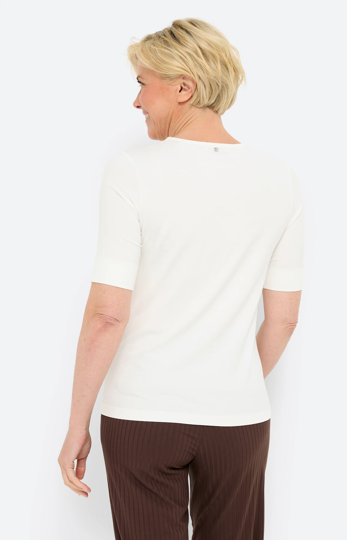 T-shirt met asymmetrische print, bruin