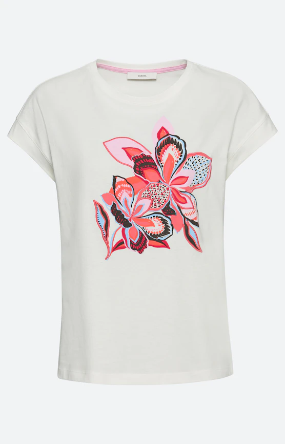 T-Shirt mit Frontprint, weiß