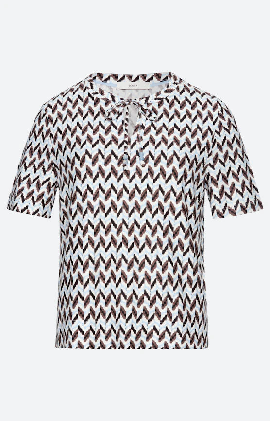 T-Shirt im Zickzack-Design, braun