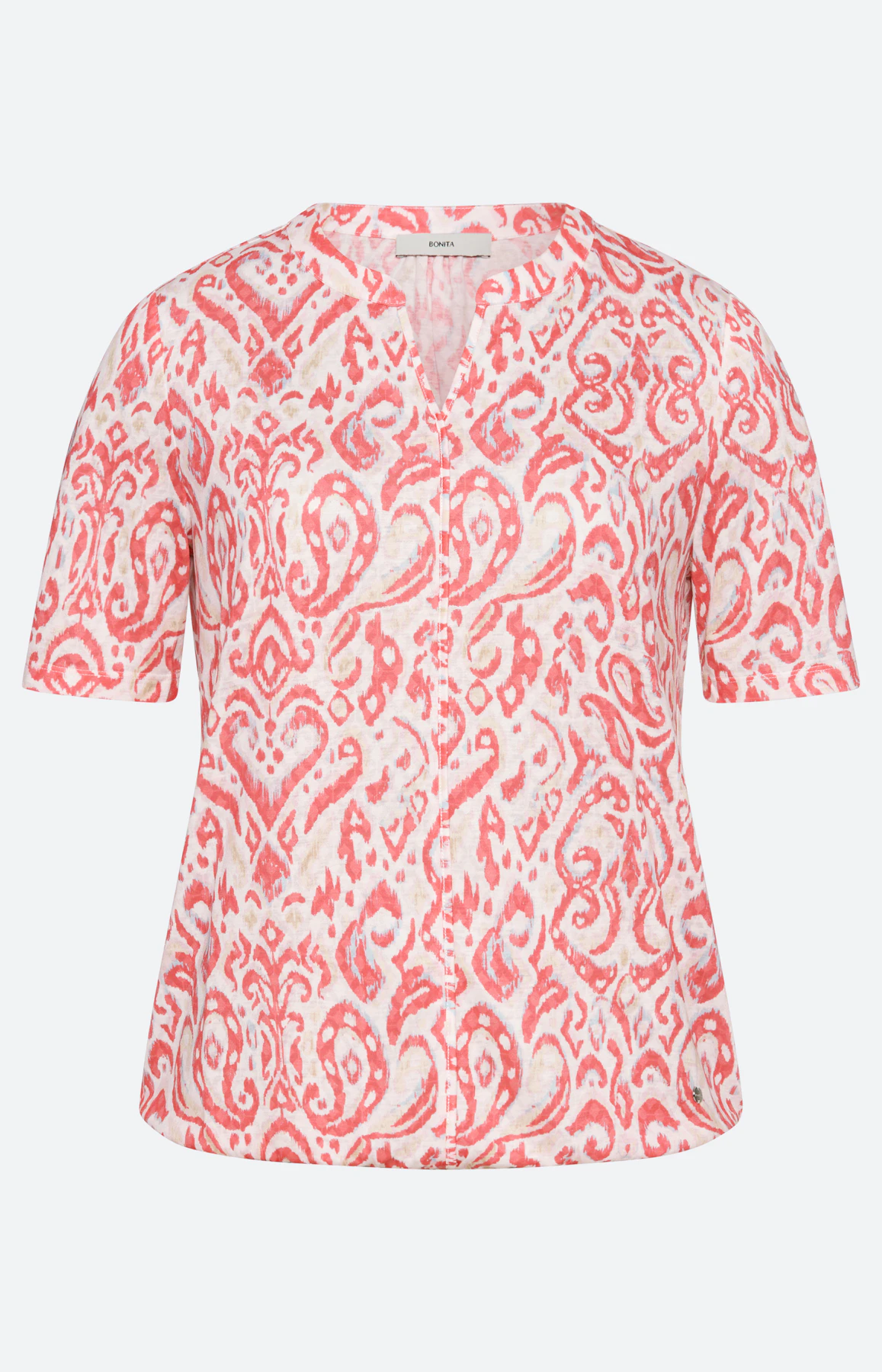 T-shirt met burnout-effect, koraal