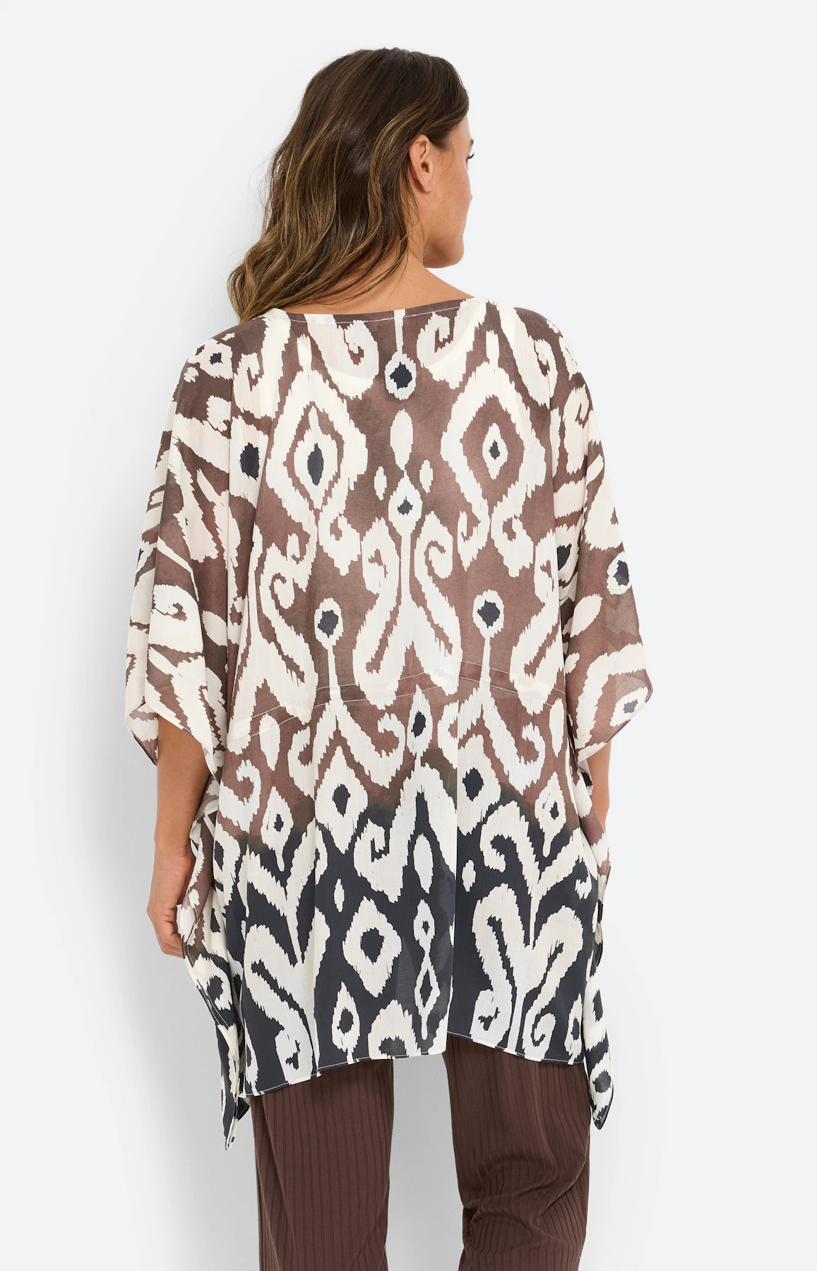 Tuniek met V-hals, bruin