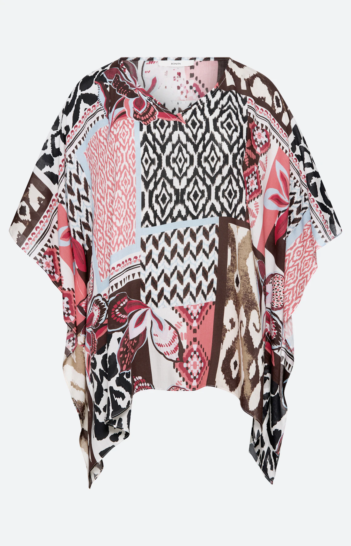 Tuniek in patchworkdesign, koraal