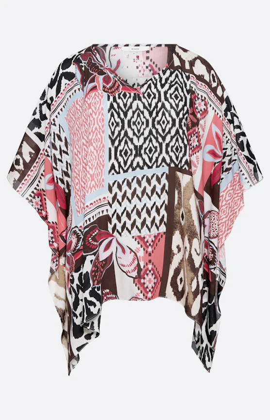 Tunika im Patchwork-Design, koralle