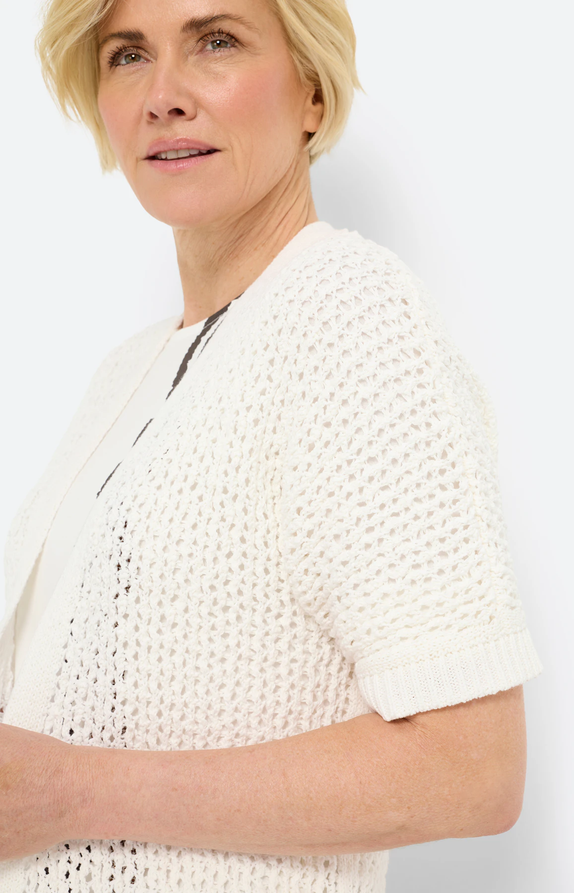 Cardigan zonder sluiting, wit