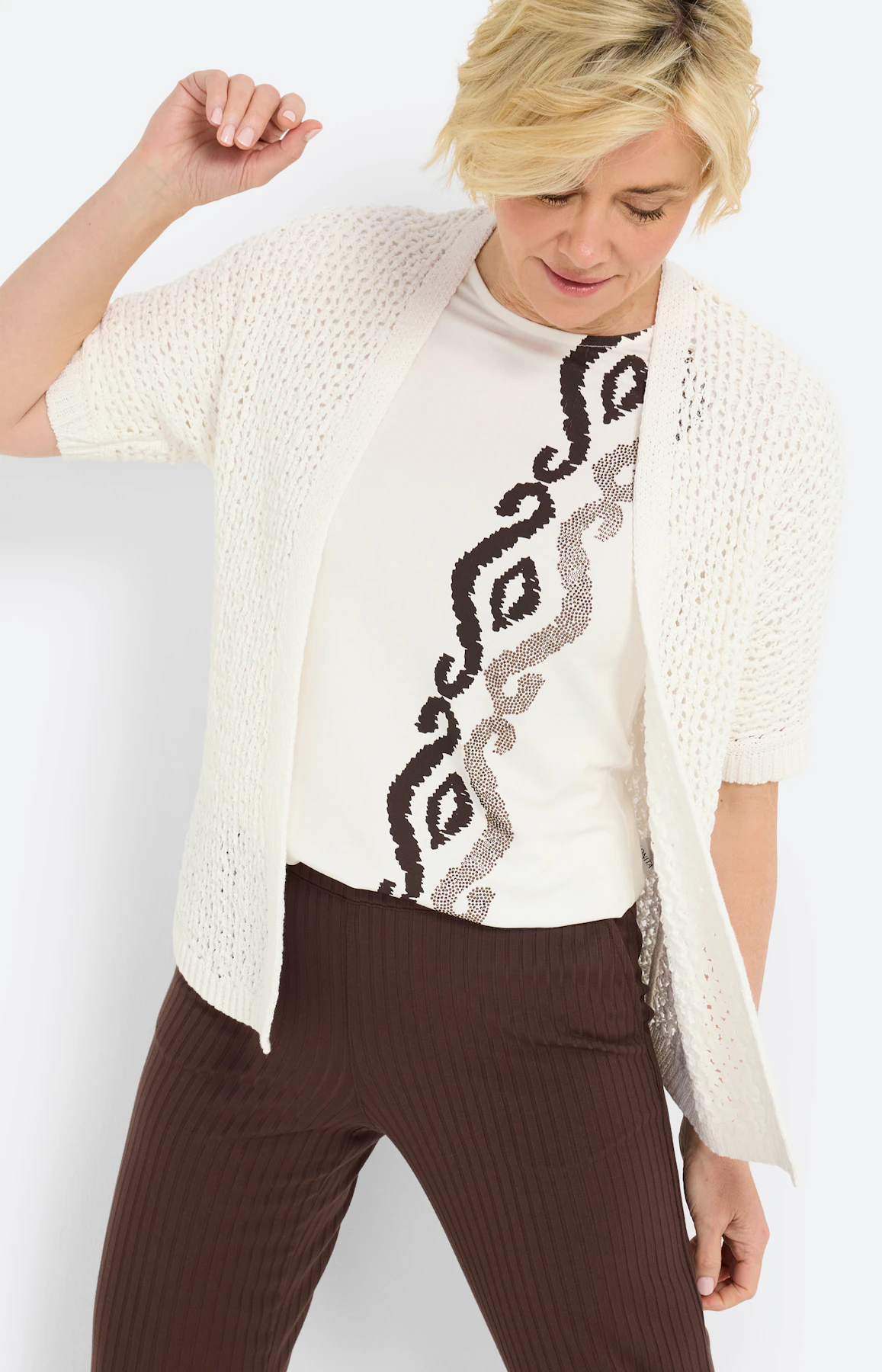 Cardigan zonder sluiting, wit