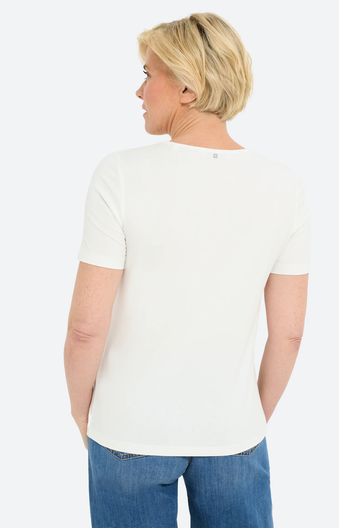 T-shirt met V-hals, wit