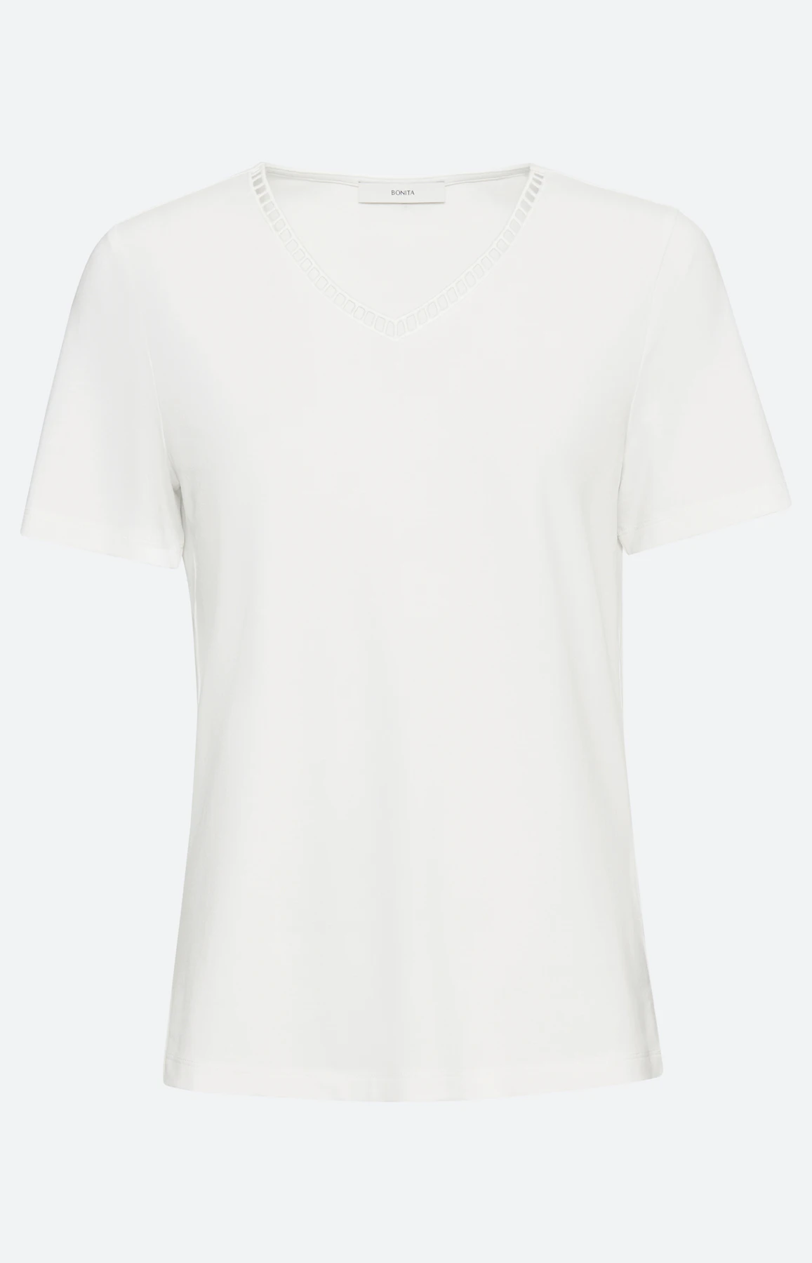 T-shirt met V-hals, wit