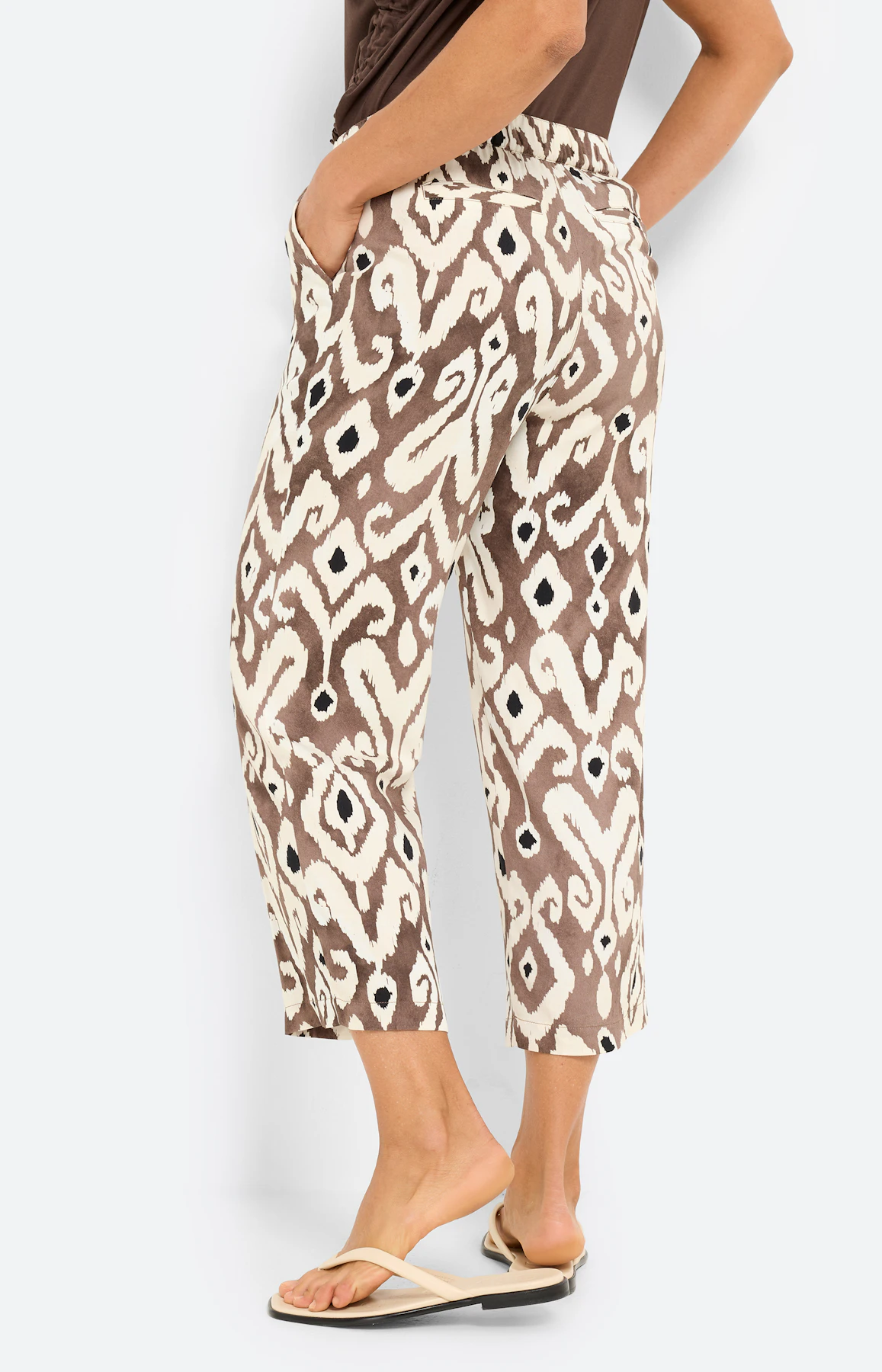 Culotte met print all-over, bruin