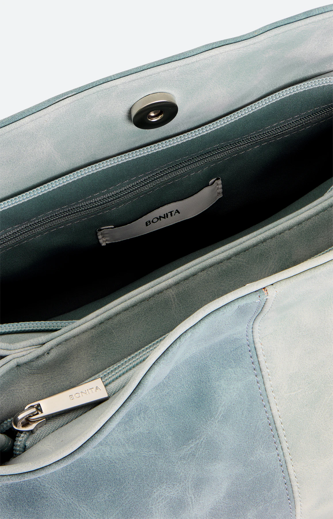 Tas in tweekleurig ontwerp, aqua