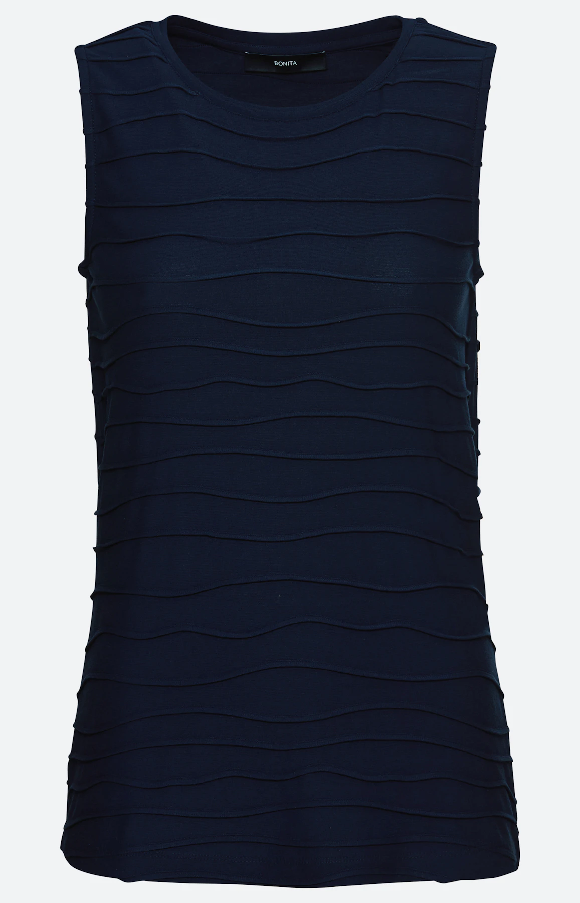 Top met golfstructuur, navy