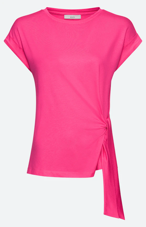 T-Shirt mit Knoten-Detail, pink