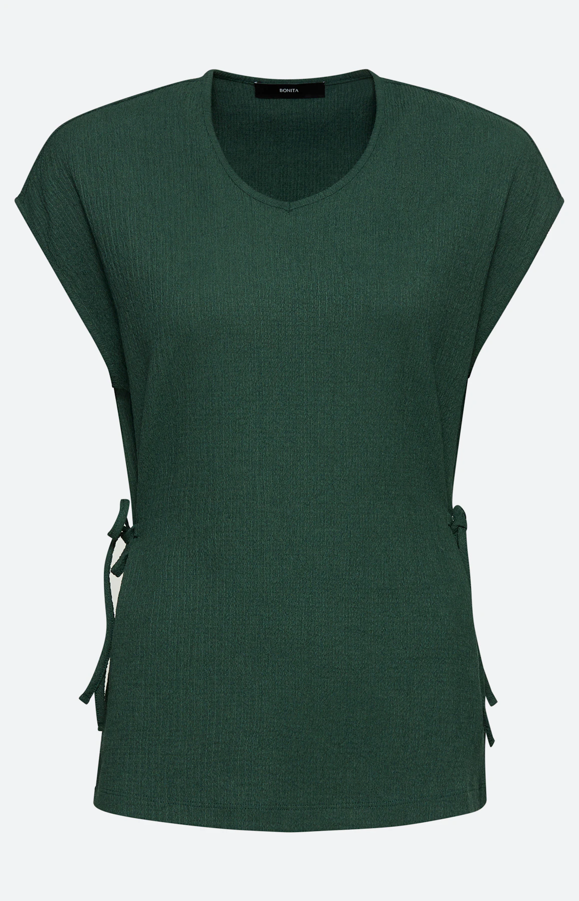 Shirt met strikbandjes, dennengroen