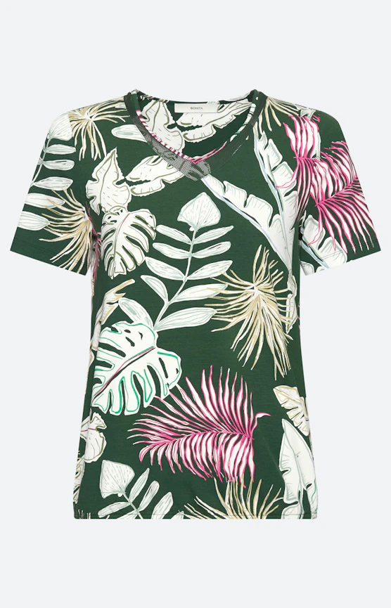 T-Shirt mit Mesh-Einsatz, kieferngrün