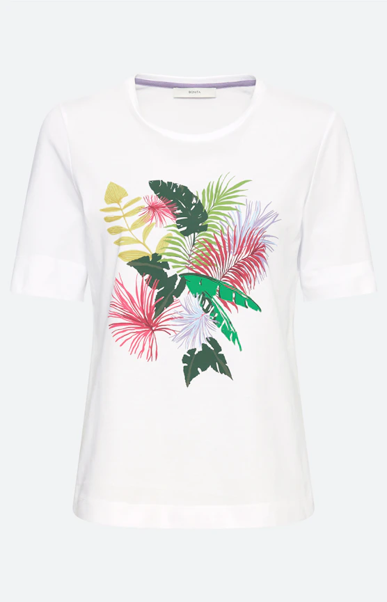 T-Shirt mit Frontprint, weiß