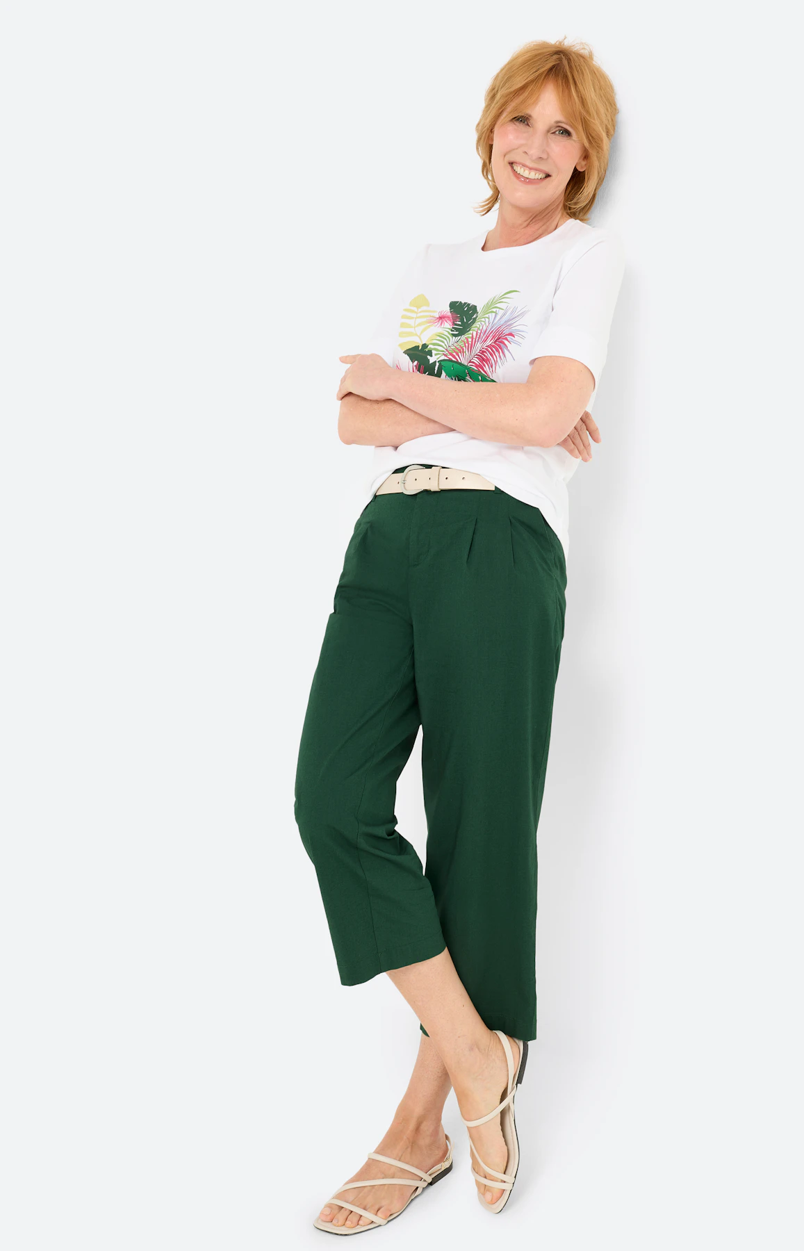 T-shirt met frontprint, wit