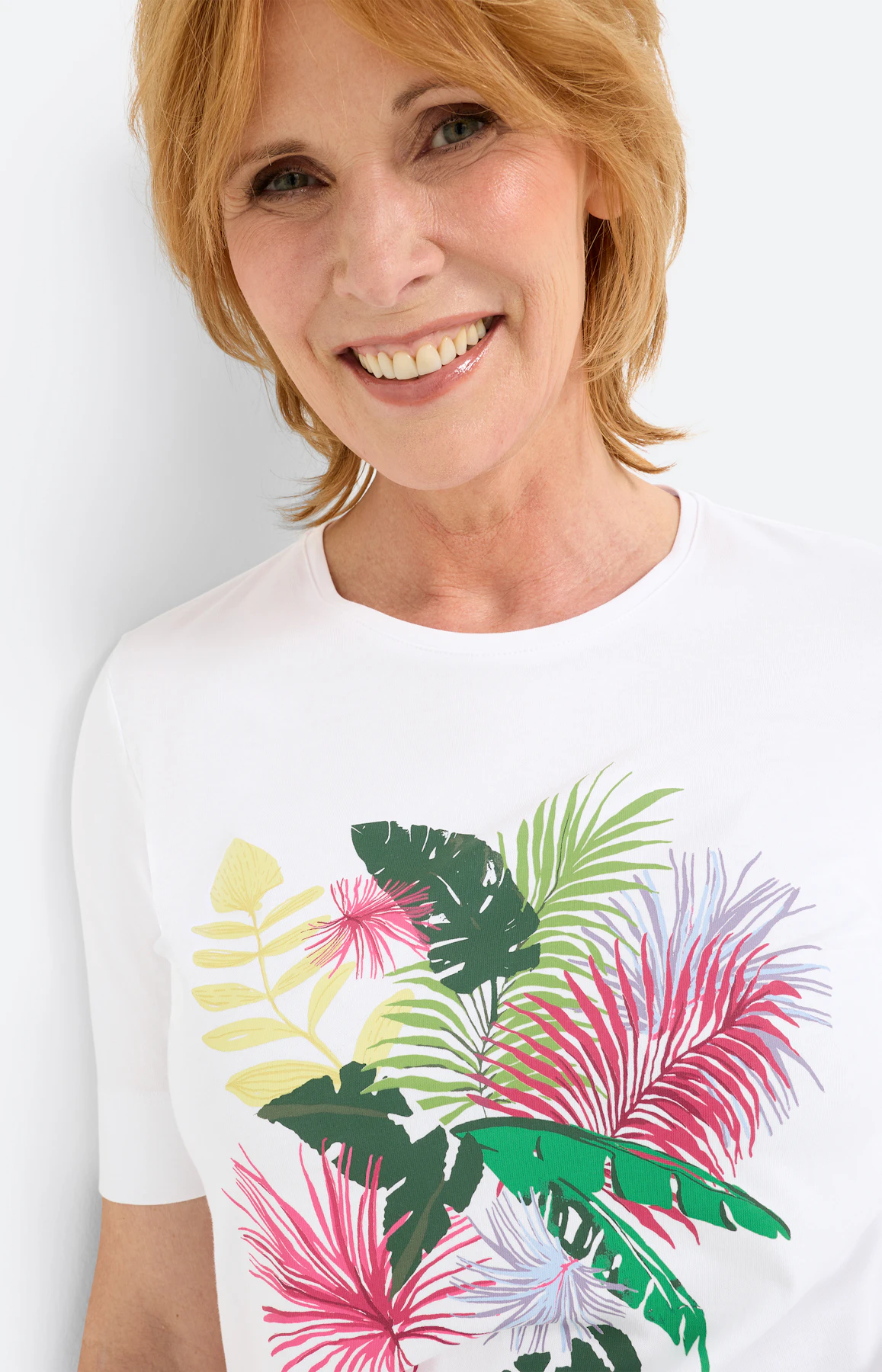 T-shirt met frontprint, wit