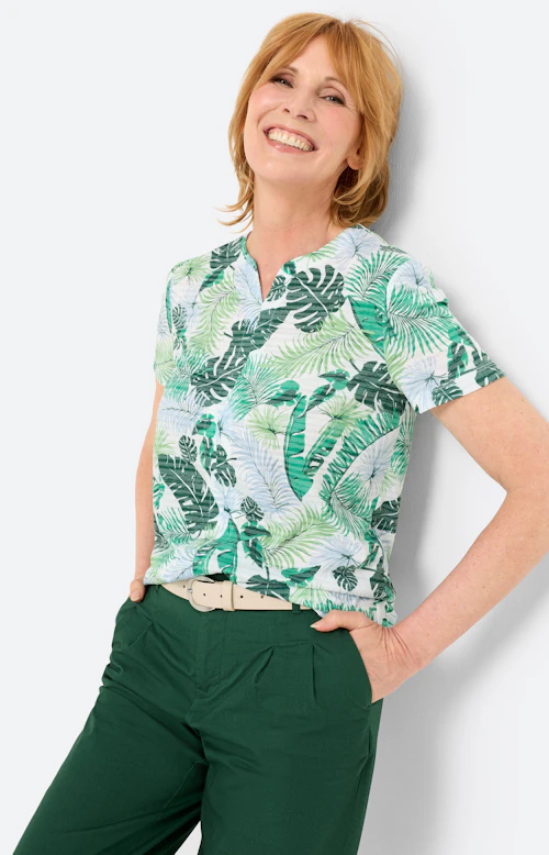 T-shirt met etskanteffect, felgroen