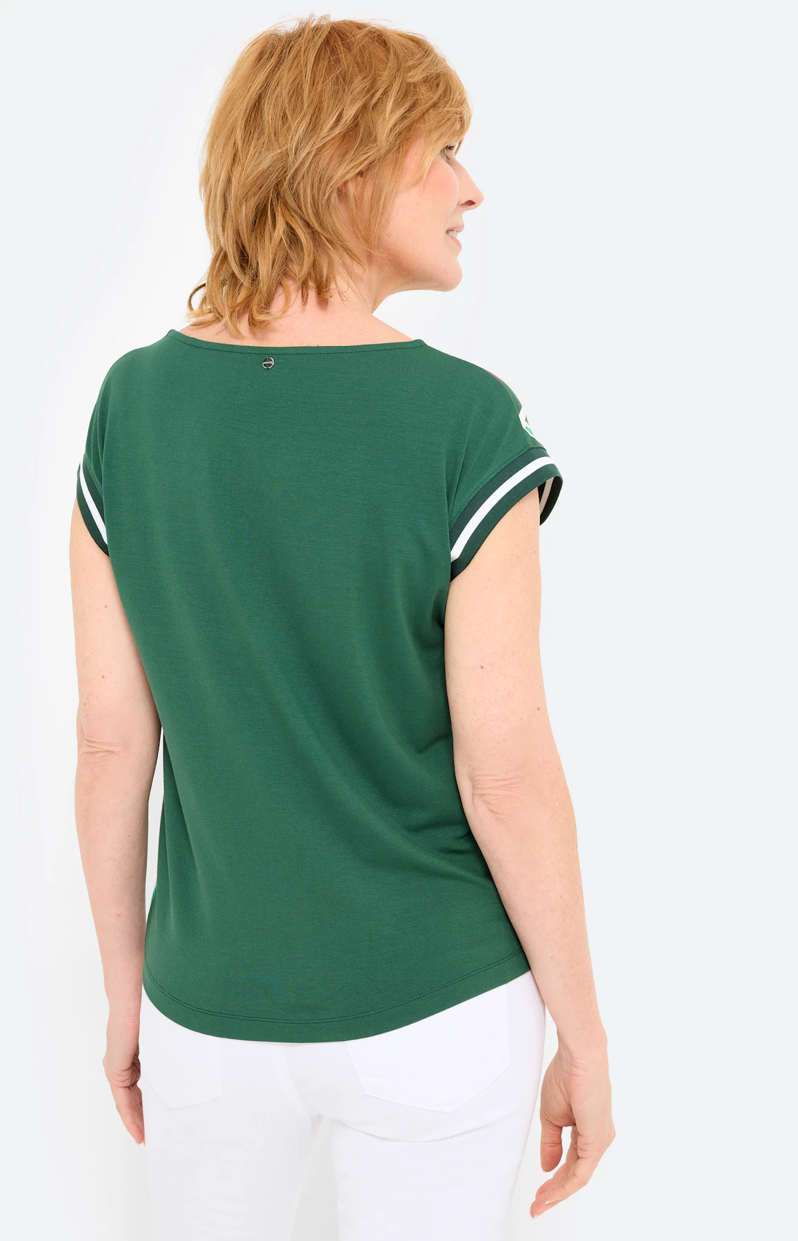T-shirt met panneaux-print, dennengroen