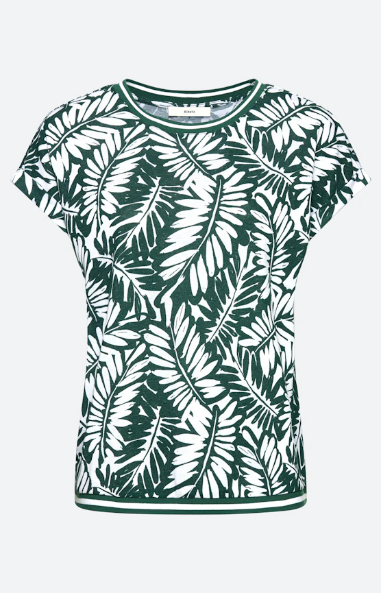 Shirt mit Blätterprint, kieferngrün