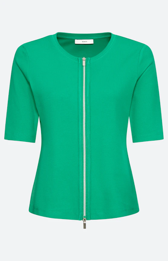 Jerseyjacke mit Zipper, knallgrün